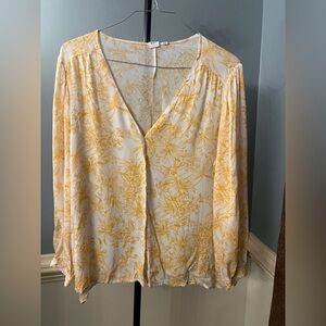 GAP Yellow Floral Blouse XXL‎ woman’s